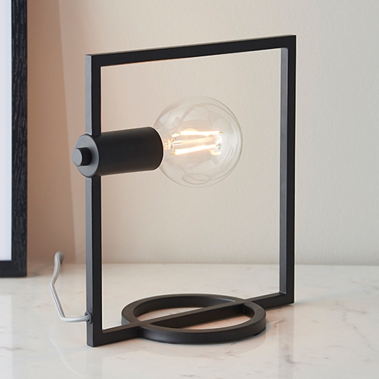 Shape Led Rectangle Table Lamp In Matt Black