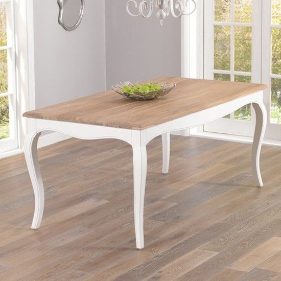 Sienna Wooden Classic Dining Table In Oak And White