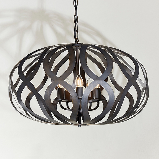 Sirolo 5 Lights Led Ceiling Pendant Light In Antique Brushed Bronze