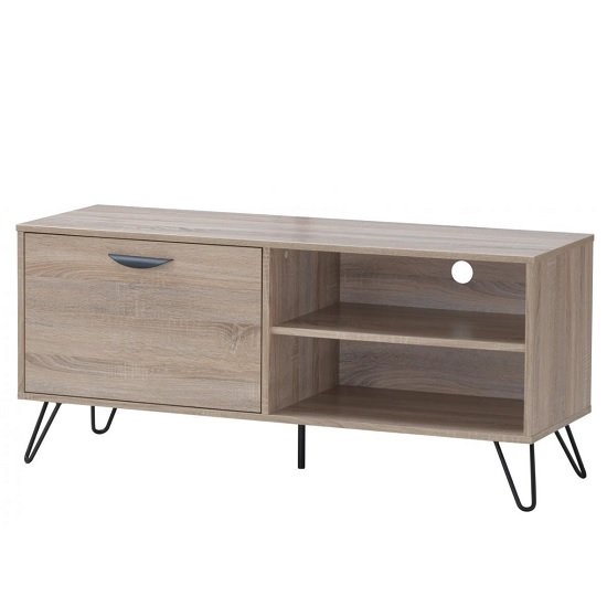 Sonoma 1 Drawer Tv Stand In Oak Effect With Black Metal Legs