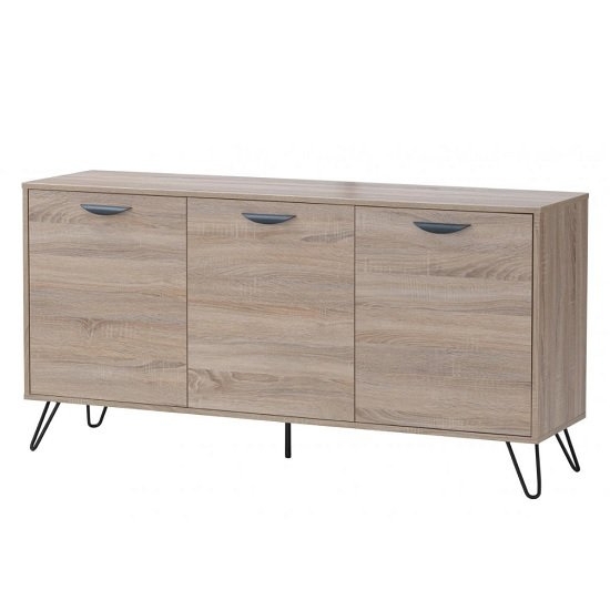 Sonoma Wooden Sideboard In Oak Effect With Black Metal Legs