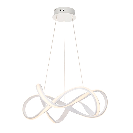 Synergy Large Ceiling Pendant Light In Sand White With White Diffuser