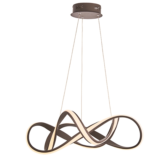 Synergy Led Ceiling Pendant Light In Coffee Sand With Frosted Diffuser