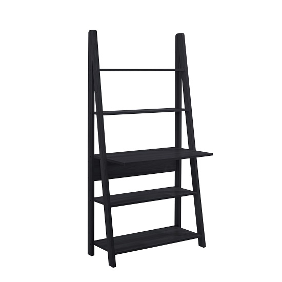 Tiva Wooden Ladder Computer Desk In Black