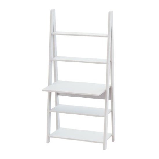 Tiva Wooden Ladder Computer Desk In White