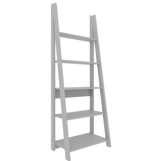 Tiva Wooden Ladder Design Bookcase In Grey