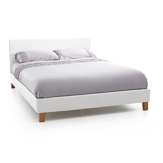 Tivoli Faux Leather King Size Bed In White