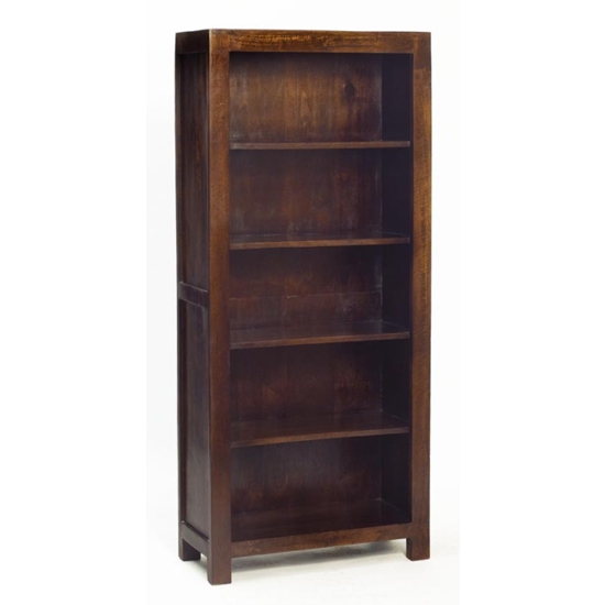 Toko Large Wooden Open Bookcase In Dark Mango