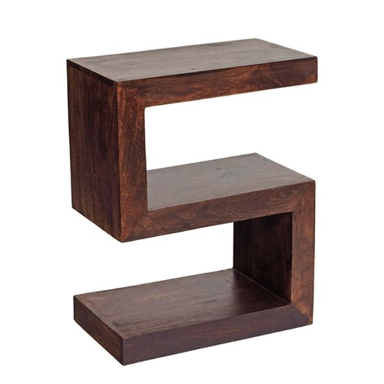 Toko Wooden S Shaped Display Shelving Unit In Dark Walnut