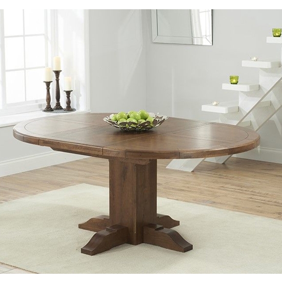 Tor Round Extending Dining Table In Dark Oak