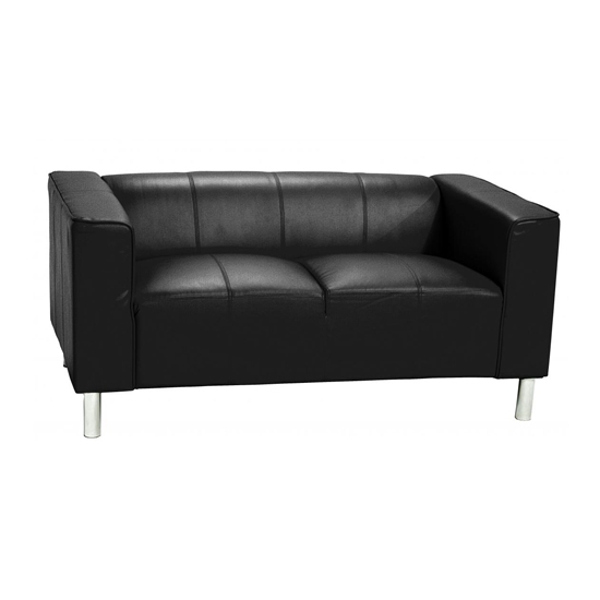 Toscana Pu Leather 2 Seater Sofa In Black