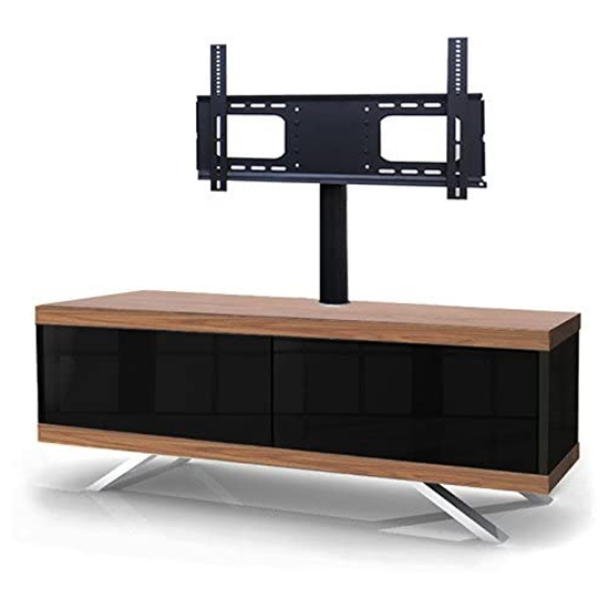 Tucana Ultra Wooden Tv Stand In Walnut With 2 Storage Compartments