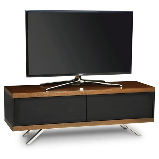 Tucana Wooden Tv Stand In Walnut With 2 Storage Compartments