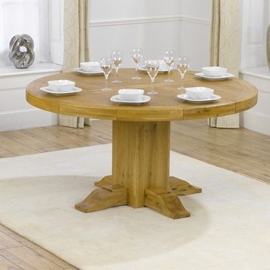 Turin Round Wooden Dining Table In Oak