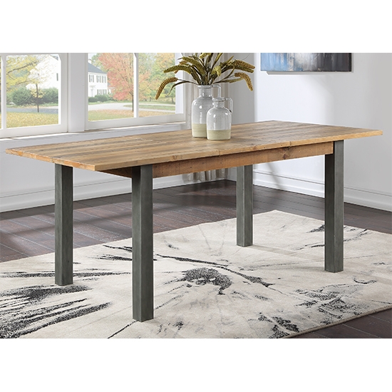 Urban Elegance Wooden Extending Dining Table In Reclaimed Wood