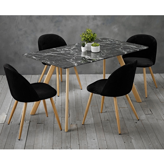 Elements 4 seater compact store wooden dining set