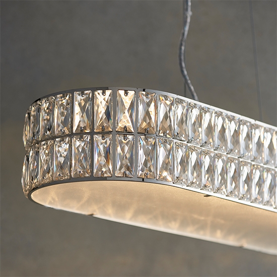 Verina 5 Lights Clear Crystal Ceiling Pendant Light In Chrome