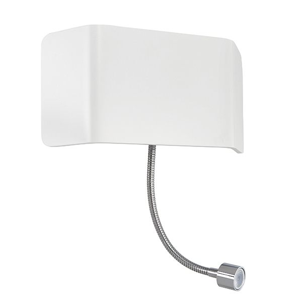 Verona 1 Light Wall Light And Flexi In Matt White And Chrome