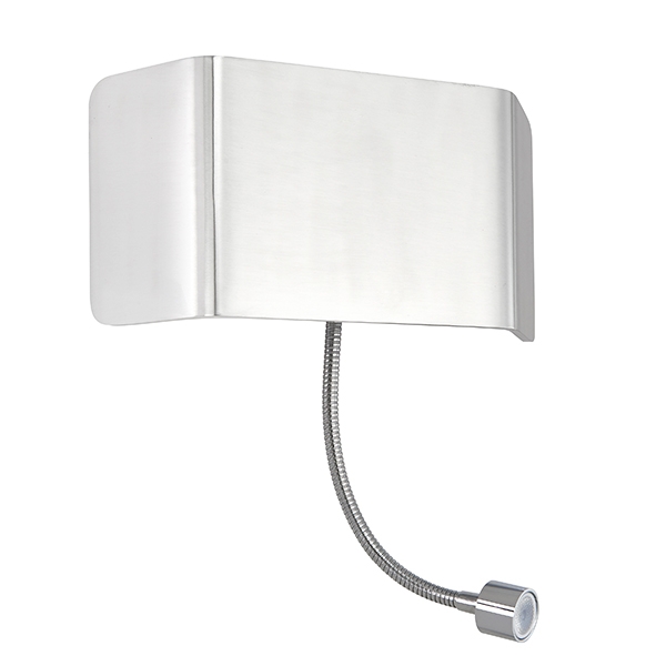 Verona 1 Light Wall Light And Flexi In Polished Aluminium And Chrome