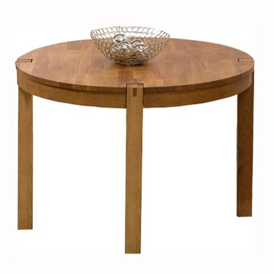 Verona Round Table Wooden Dining Table In Oak