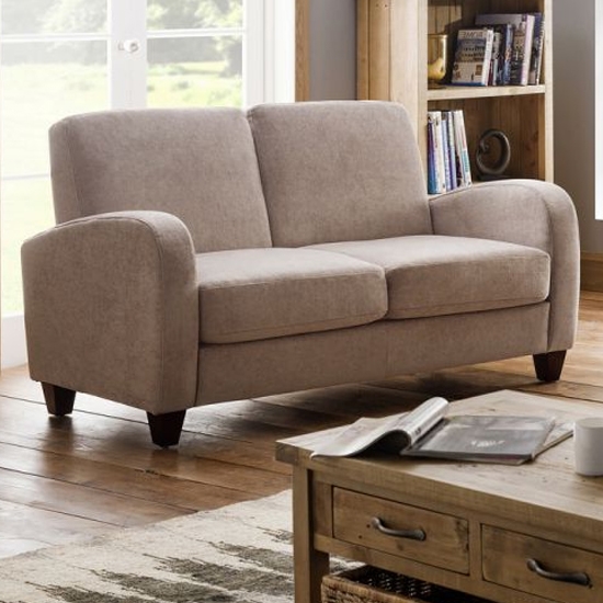 Vivo Chenille Fabric 2 Seater Sofa In Mink