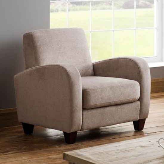 Vivo Chenille Fabric Armchair In Mink