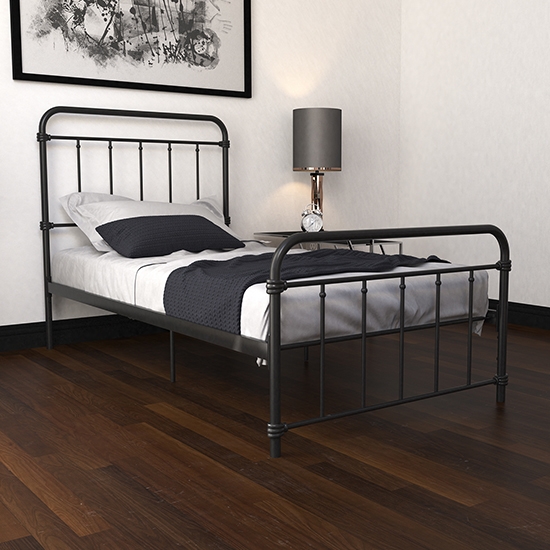 Wallace Metal Single Bed In Black