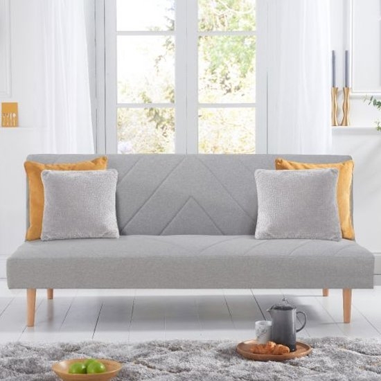 Waltham Linen Upholstered Sofa Bed In Grey