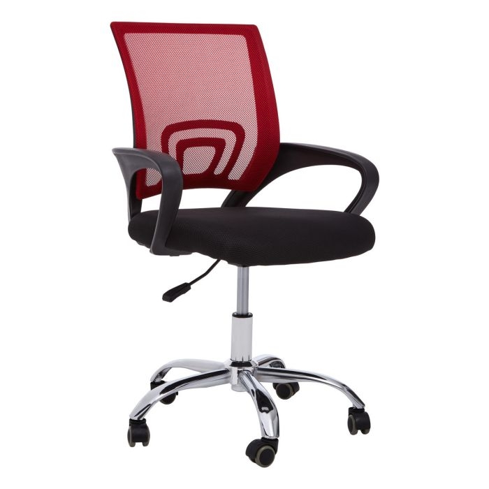 Westan Nylon Home And Office Chair In Red With Black Armrest