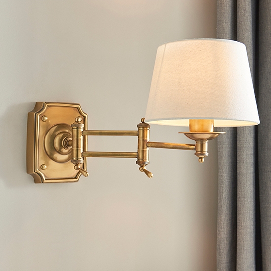 Winchester Swing Arm Wall Light In Solid Brass