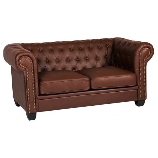 Winston Faux Leather And Pvc 2 Seater Sofa In Auburn Red